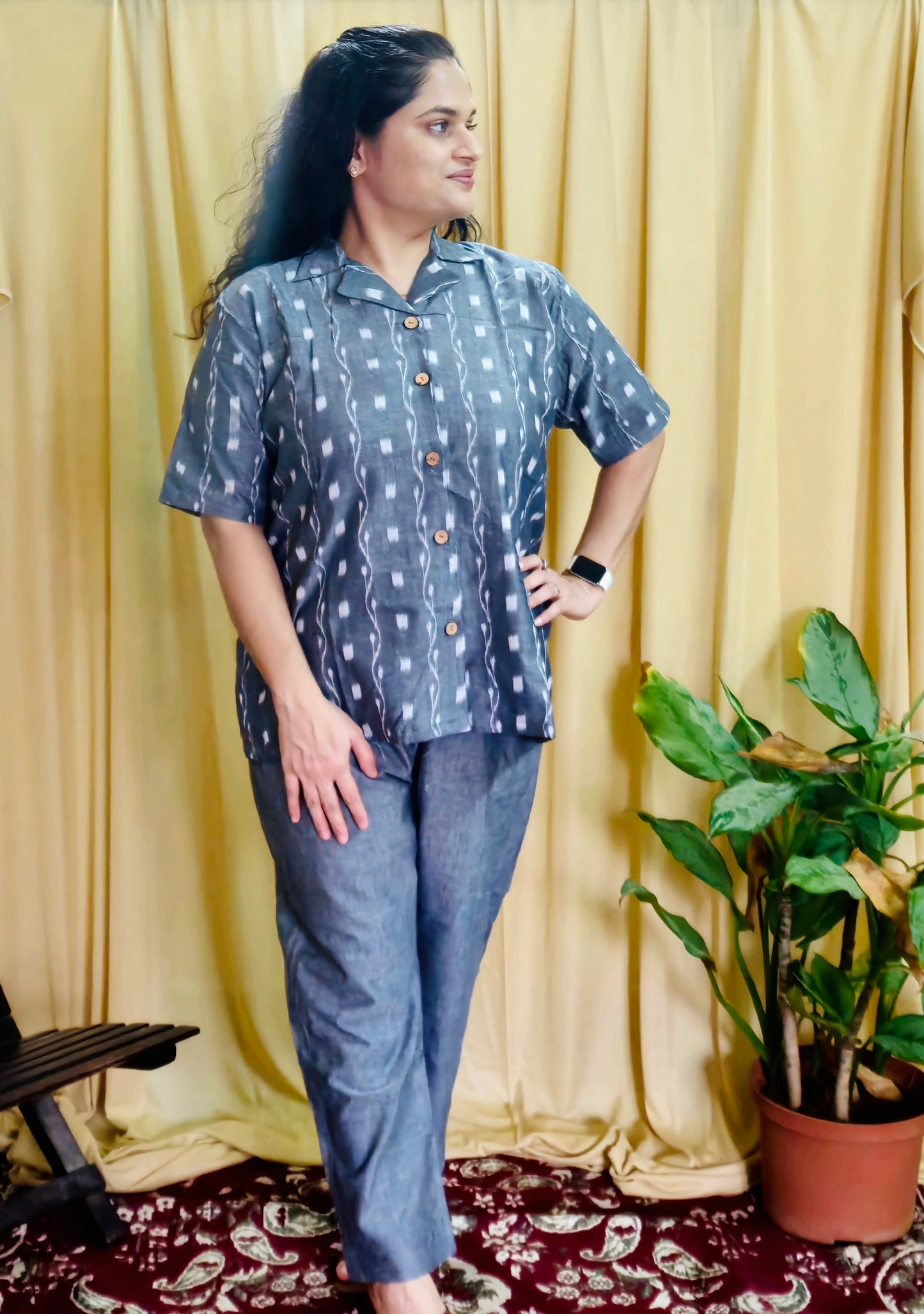 Yamini Grey Sambalpuri Co-ord Set - Earthyweaves