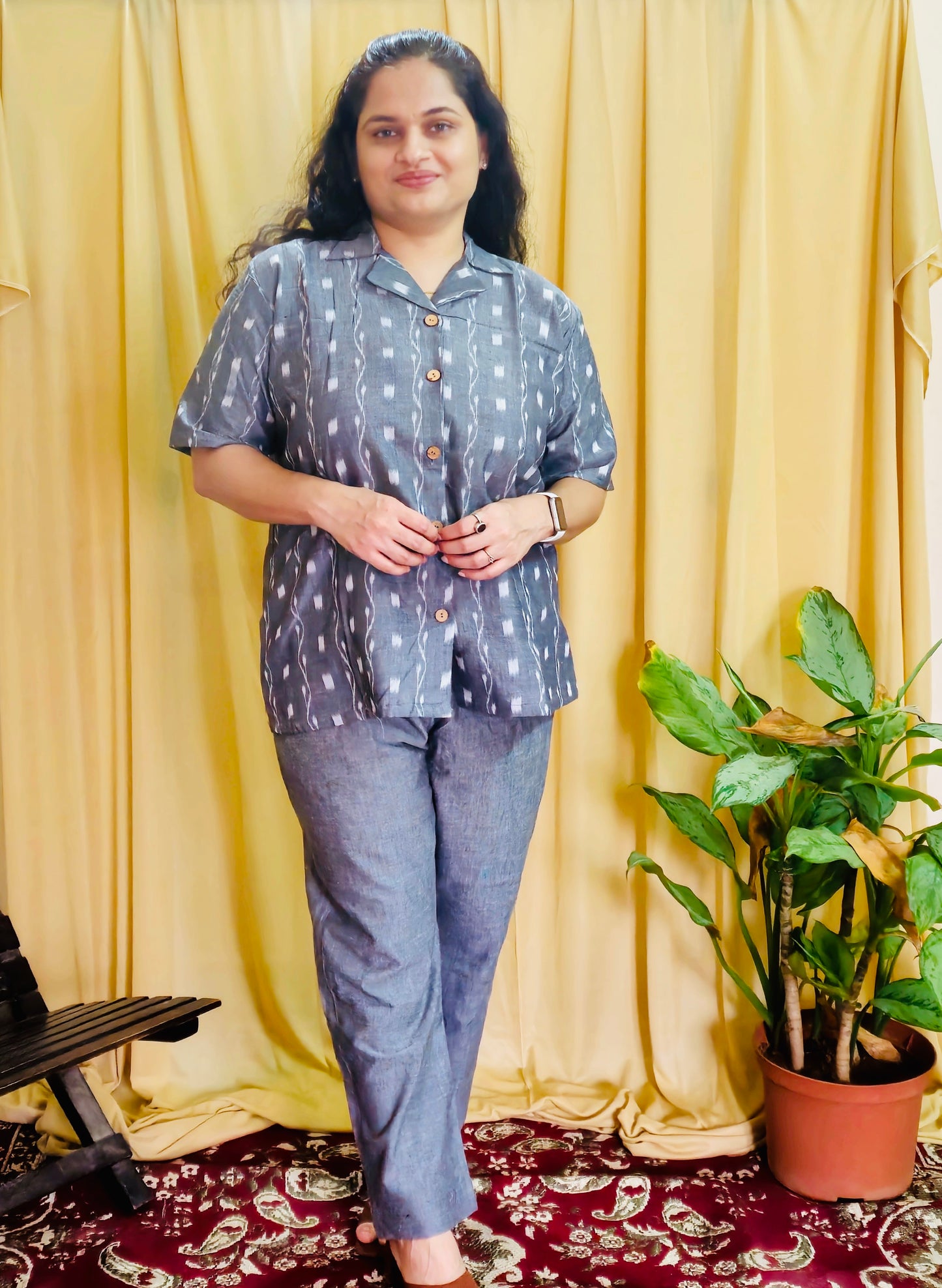 Yamini Grey Sambalpuri Co-ord Set - Earthyweaves