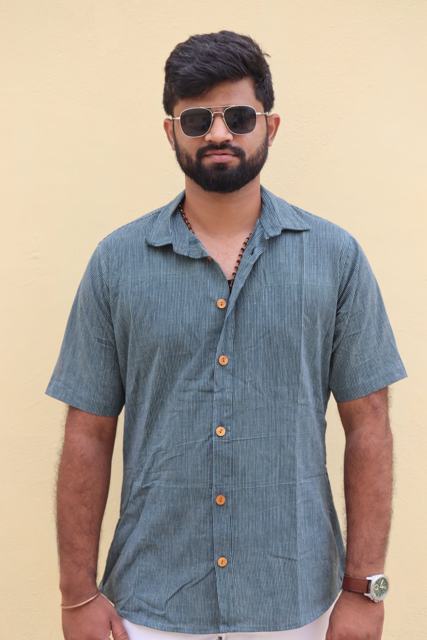 Green Organic Handloom Cotton Unisex Shirt
