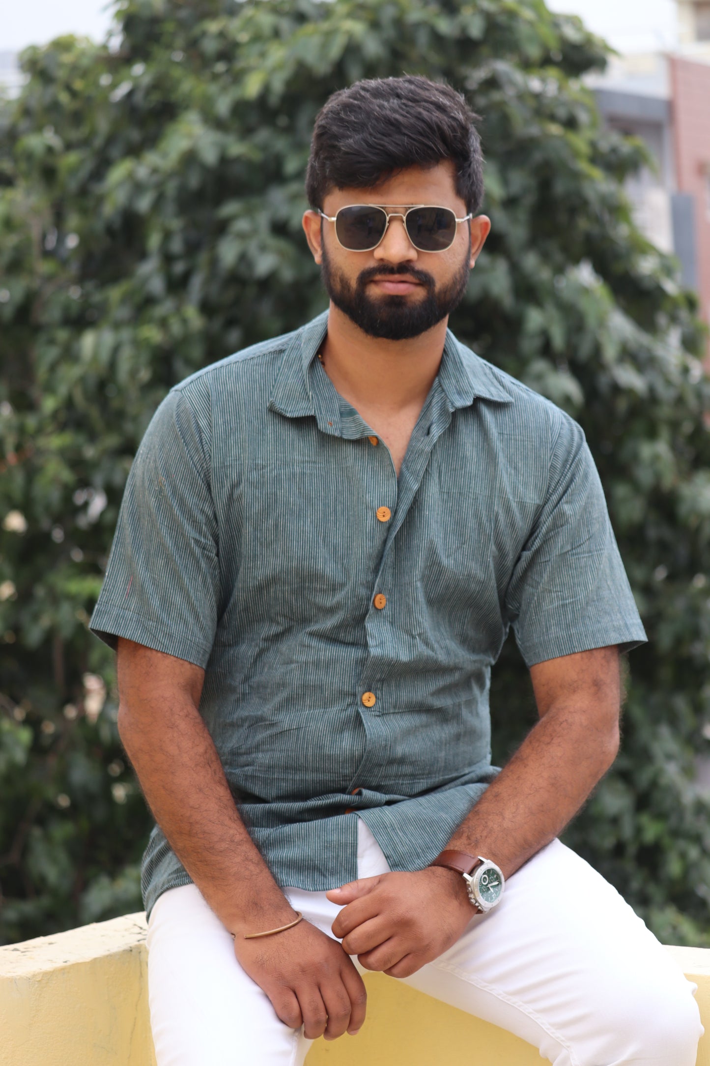 Green Organic Handloom Cotton Unisex Shirt