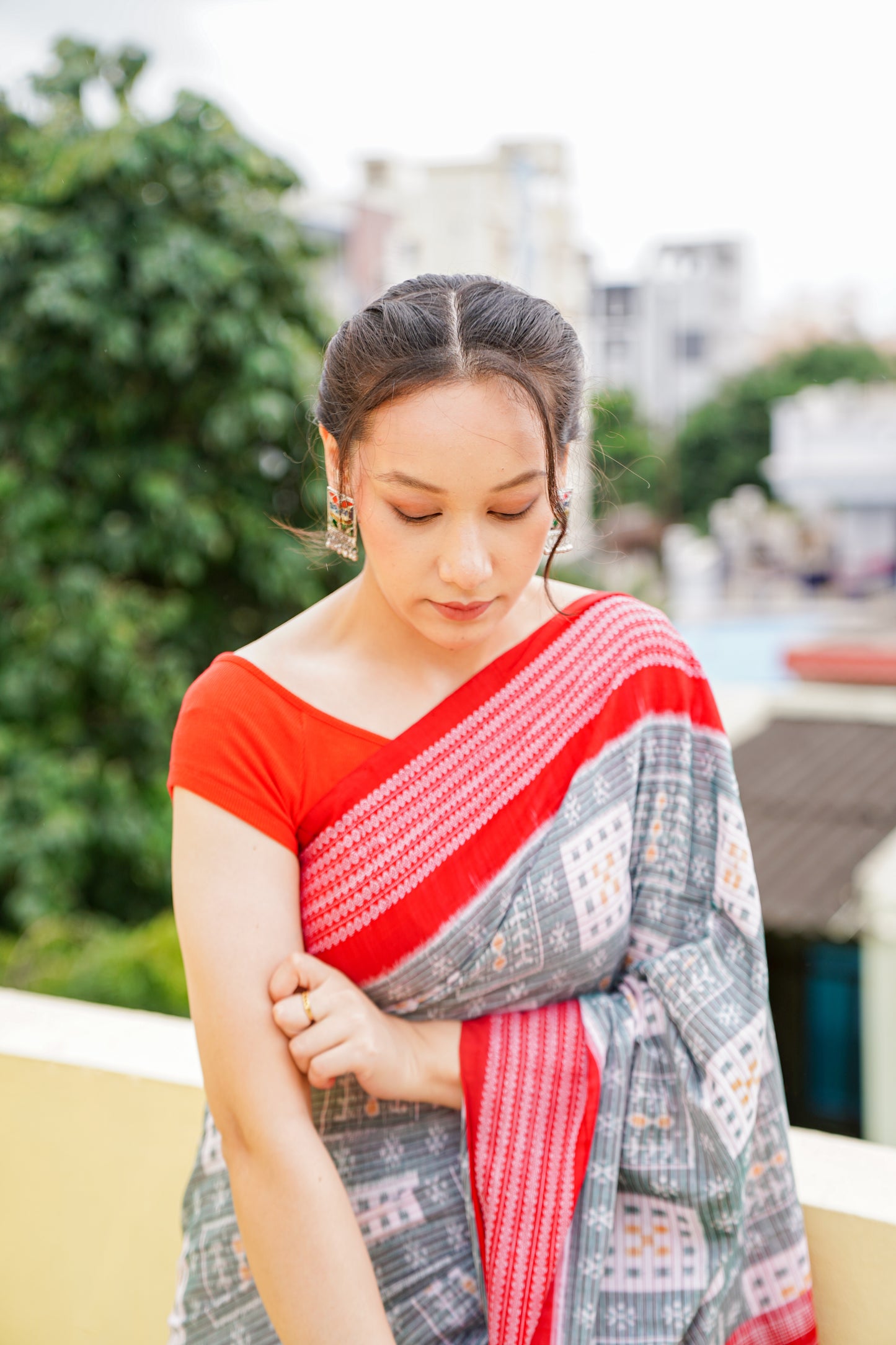 "Tamrarekha" Sambalpuri Cotton Saree
