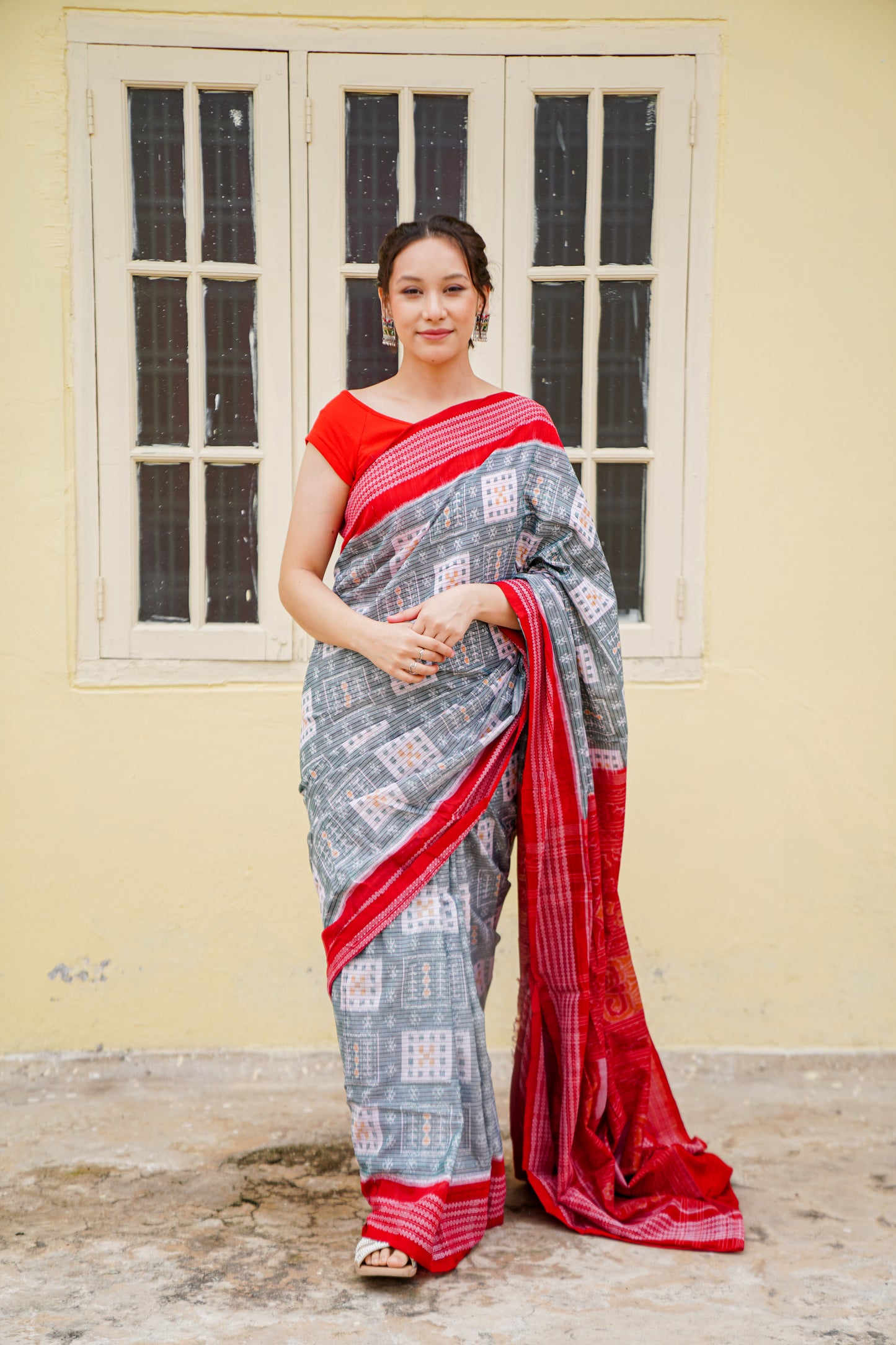 "Tamrarekha" Sambalpuri Cotton Saree