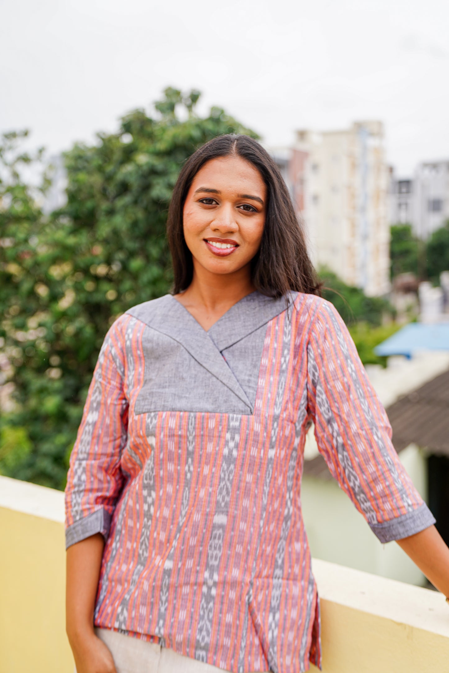 "Niva" Sambalpuri Top - Earthyweaves