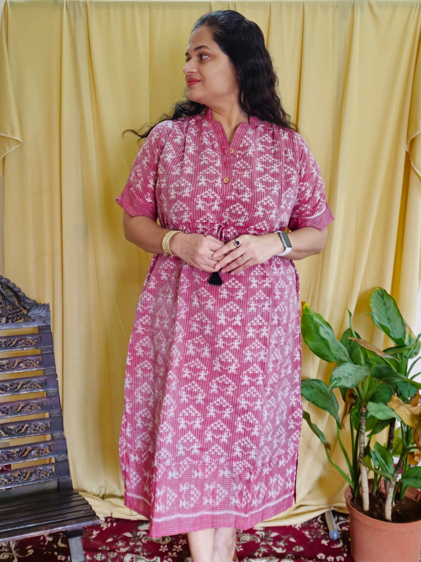 "Aaratrika" Pink Sambalpuri Handloom Dress