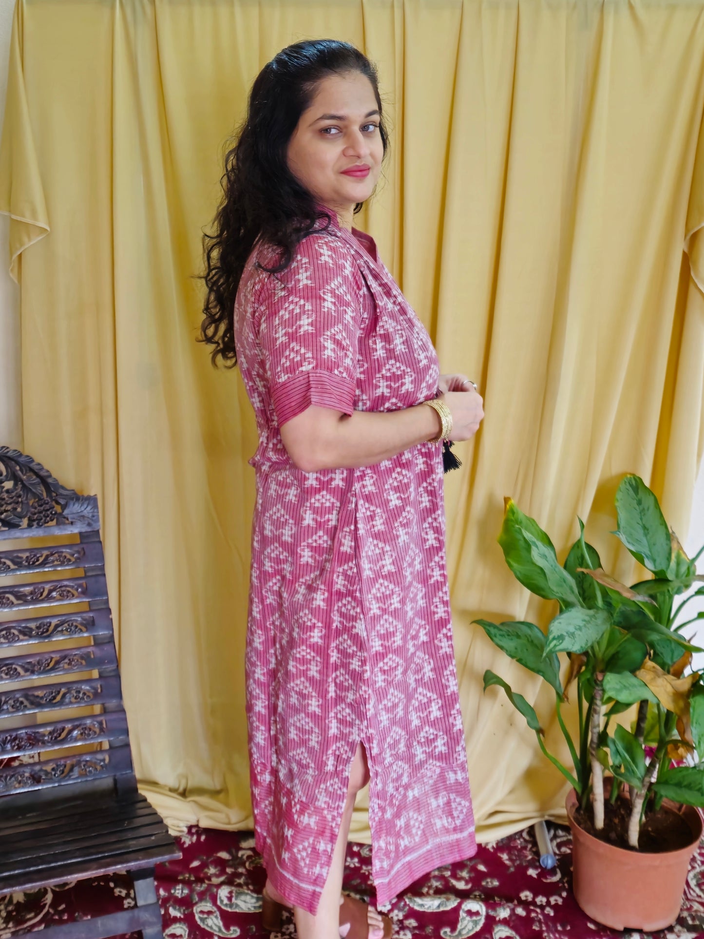 "Aaratrika" Pink Sambalpuri Handloom Dress