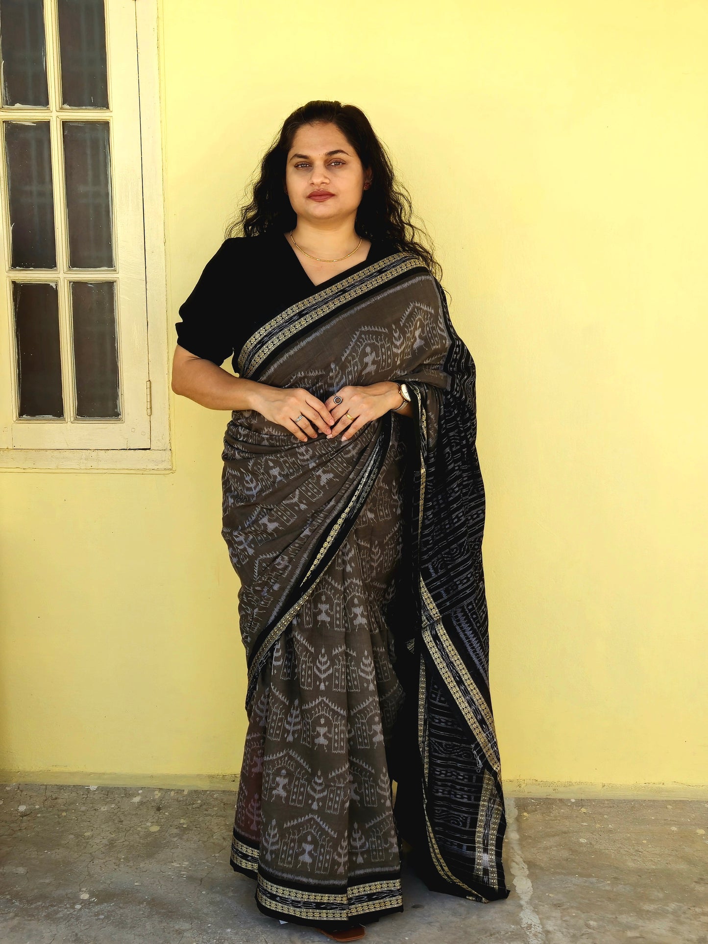 "Shyamalika" Sambalpuri Cotton Saree - Earthyweaves
