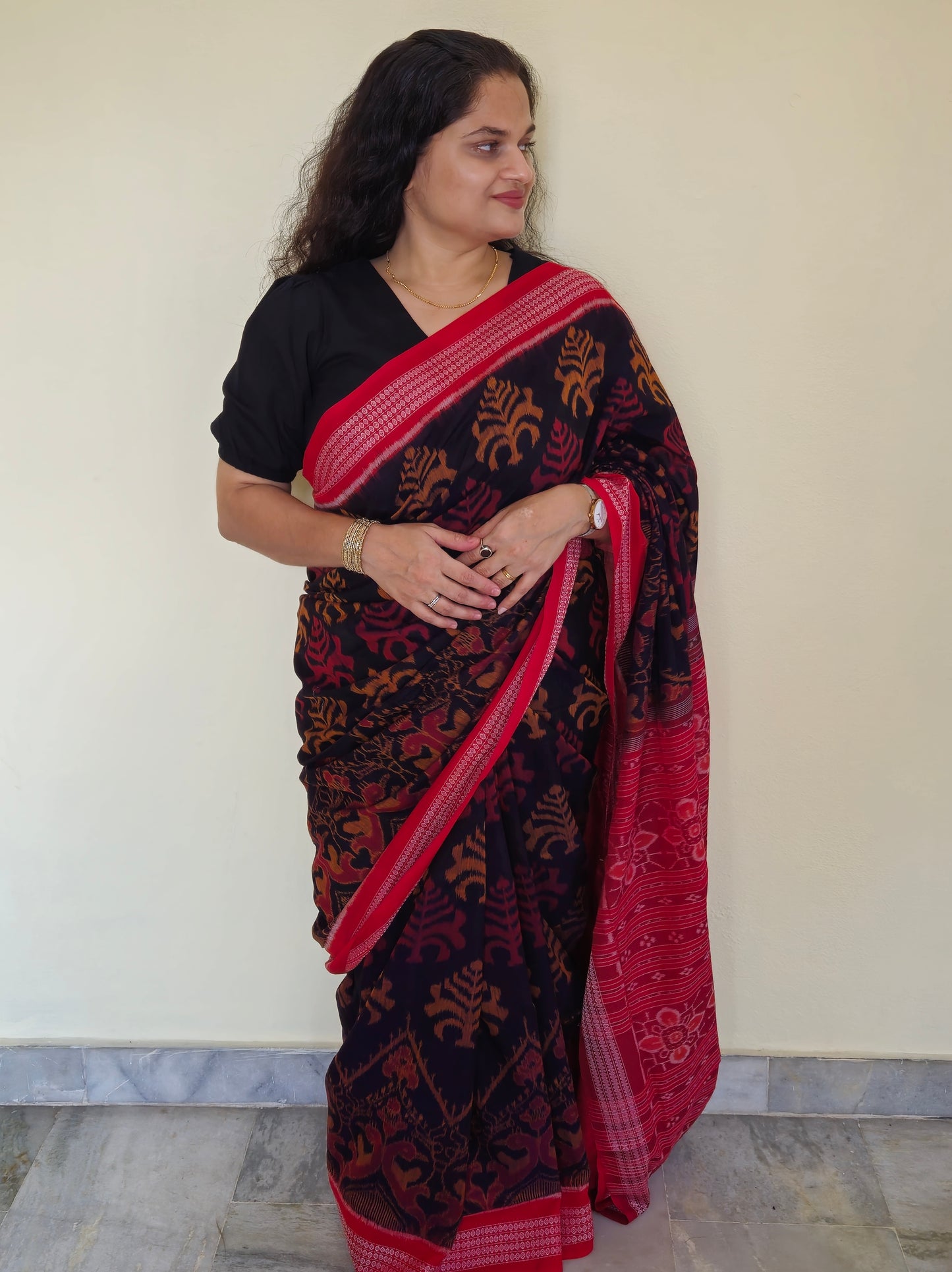 "Tamalika" Sambalpuri Cotton Saree - Earthyweaves