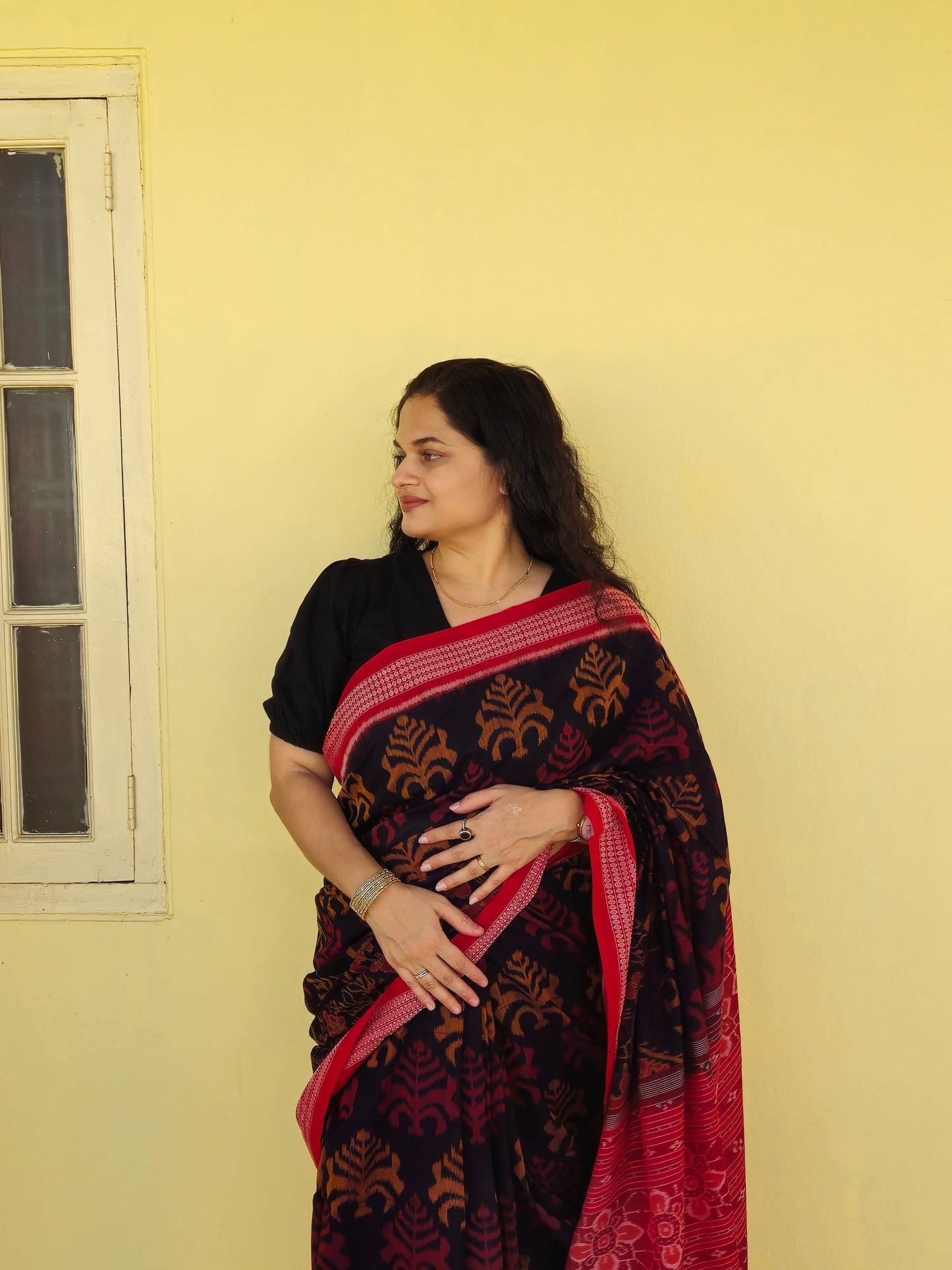 "Tamalika" Sambalpuri Cotton Saree - Earthyweaves