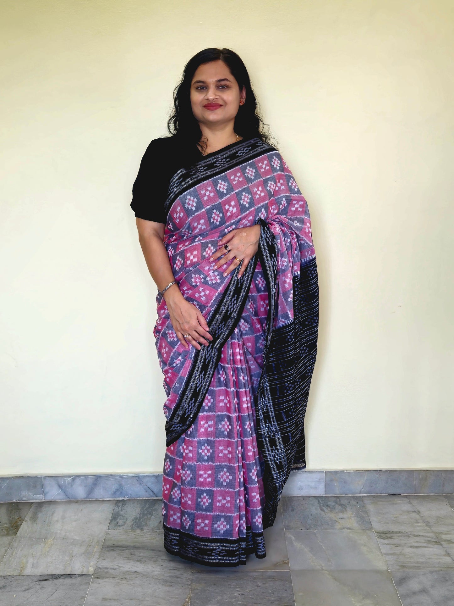 "Chandramukhi" Sambalpuri Cotton Saree - Earthyweaves