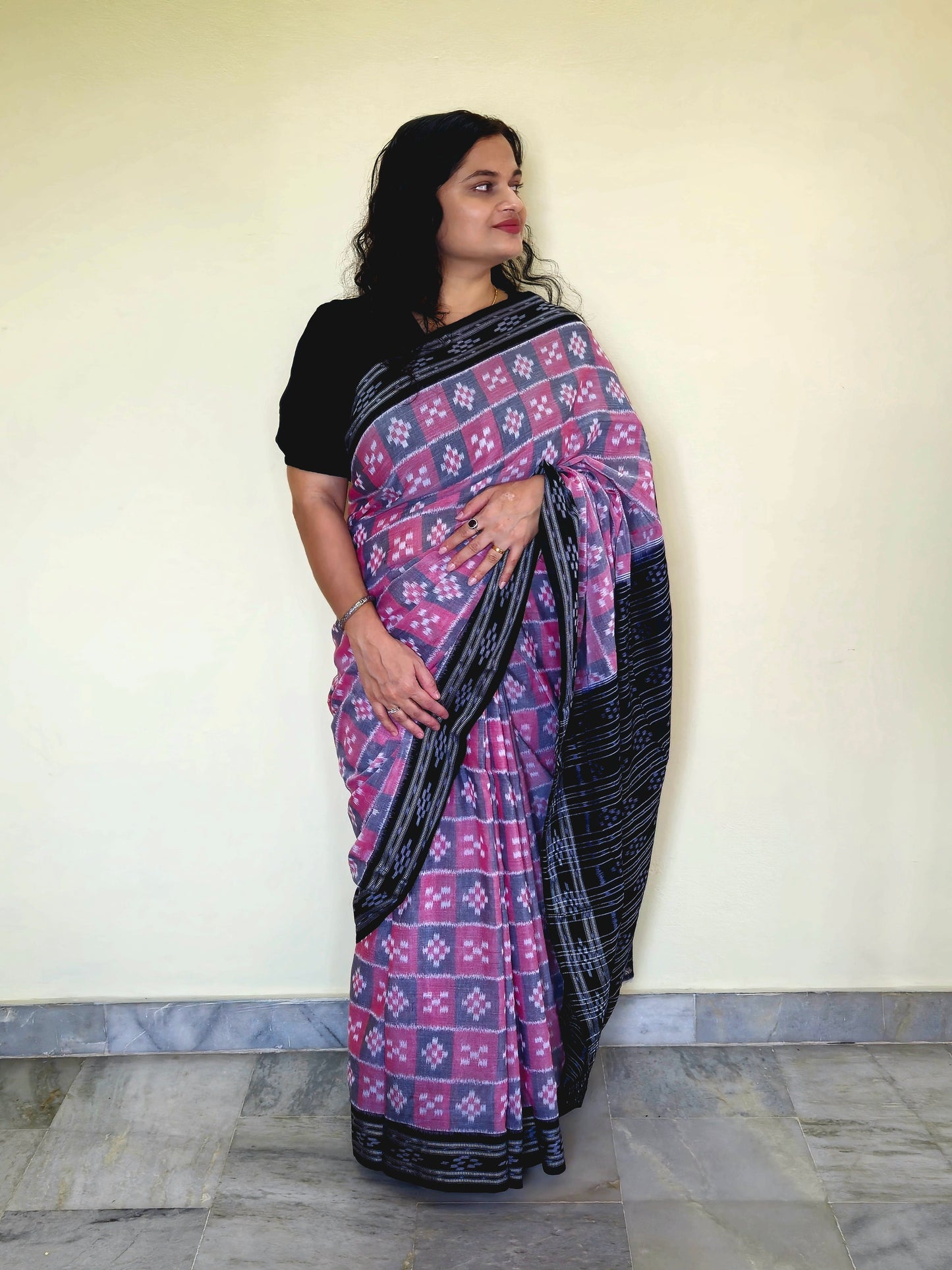 "Chandramukhi" Sambalpuri Cotton Saree - Earthyweaves