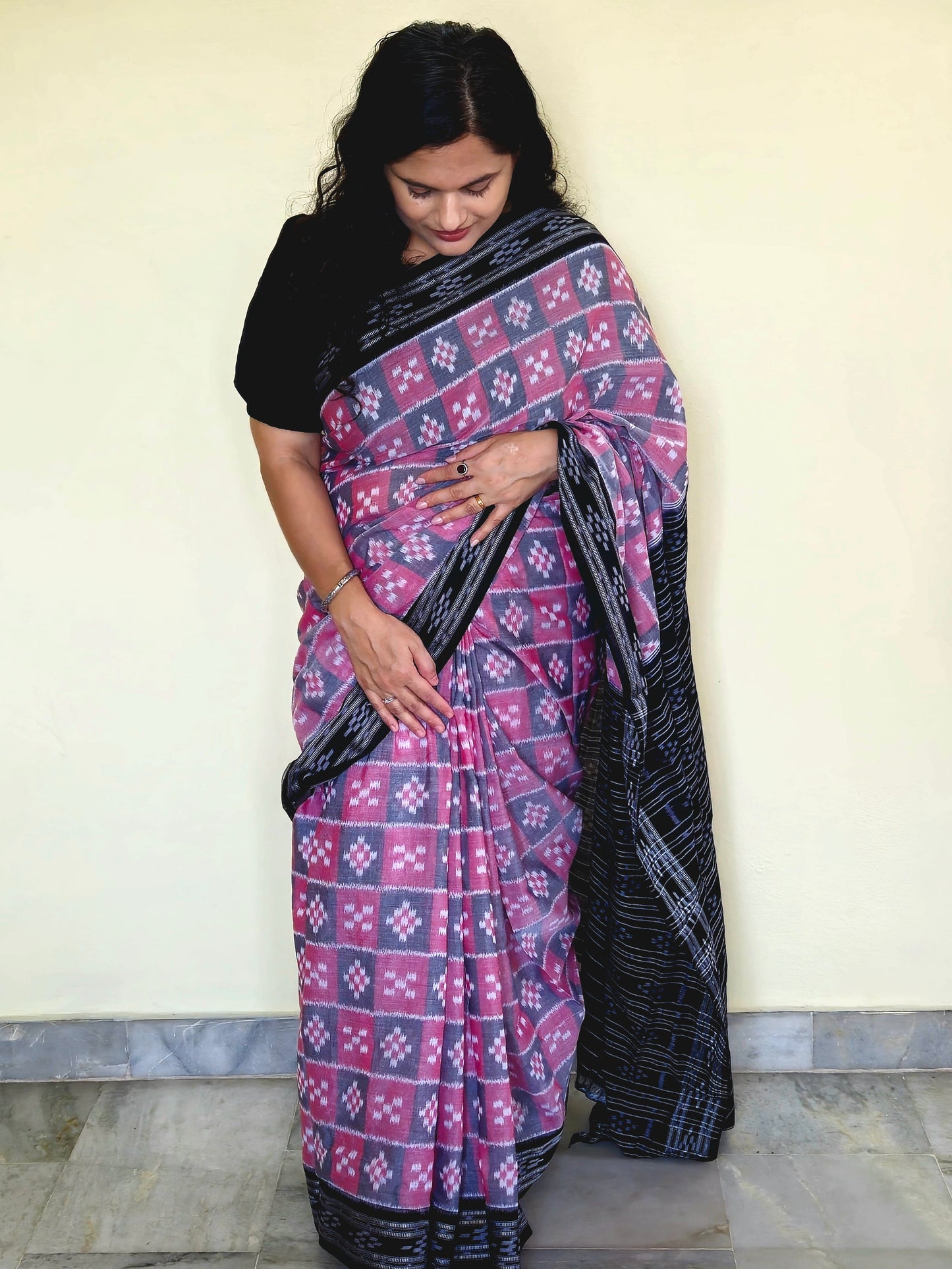 "Chandramukhi" Sambalpuri Cotton Saree - Earthyweaves