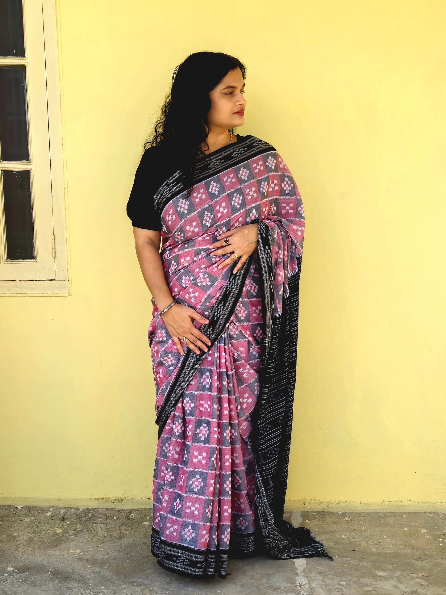 "Chandramukhi" Sambalpuri Cotton Saree - Earthyweaves