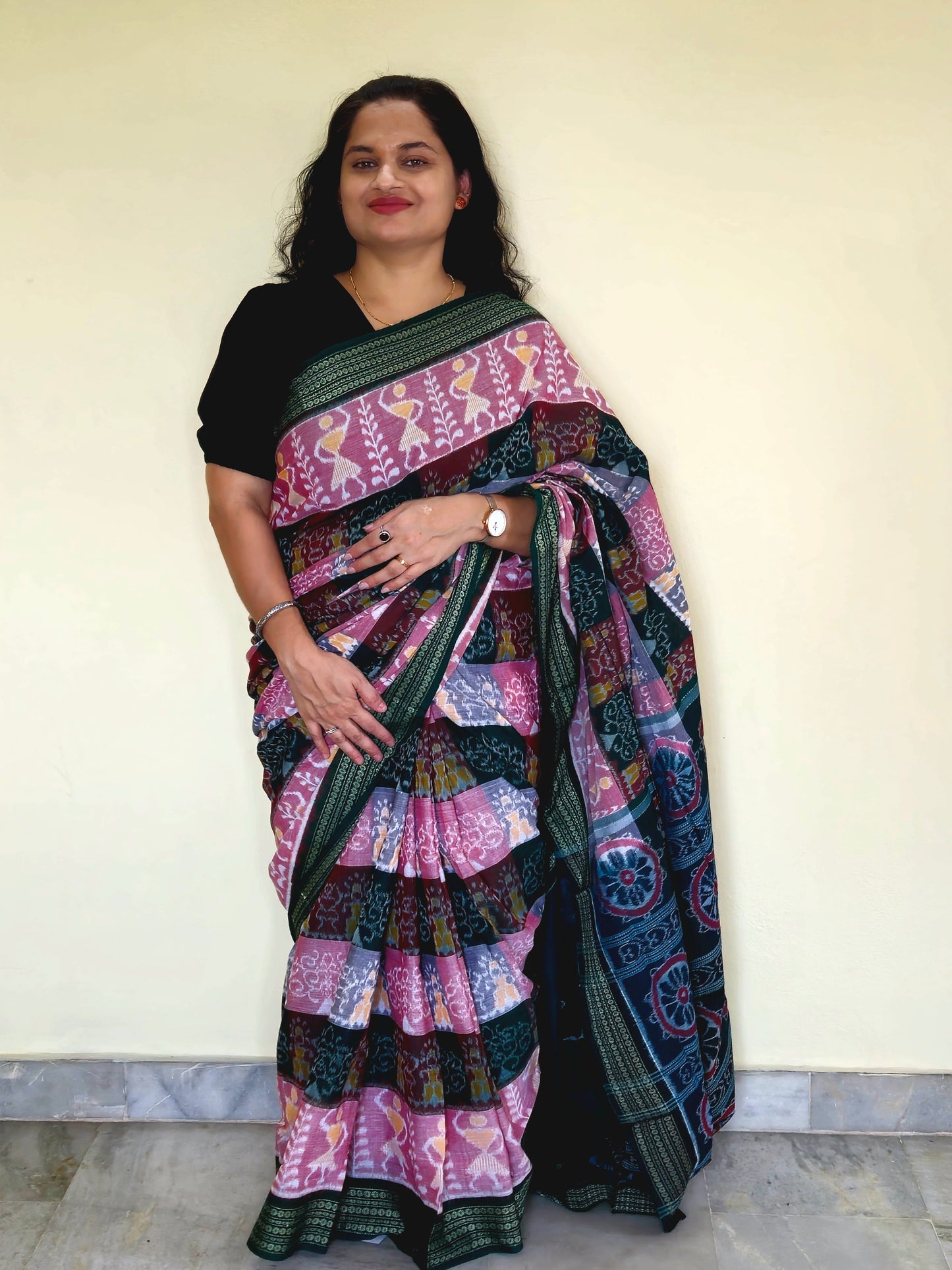 "Madhumalti" Sambalpuri Cotton Saree - Earthyweaves