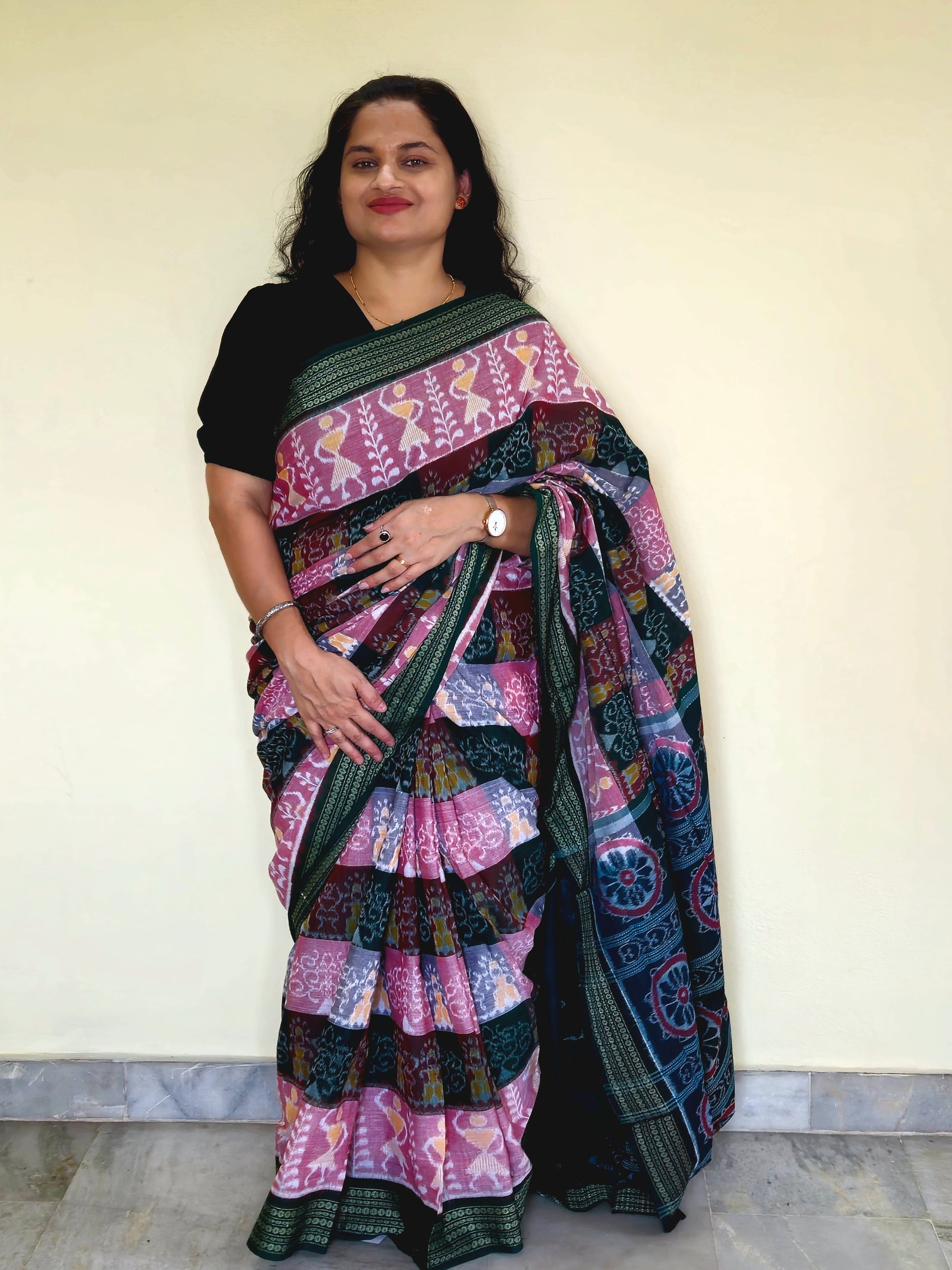 "Madhumalti" Sambalpuri Cotton Saree - Earthyweaves
