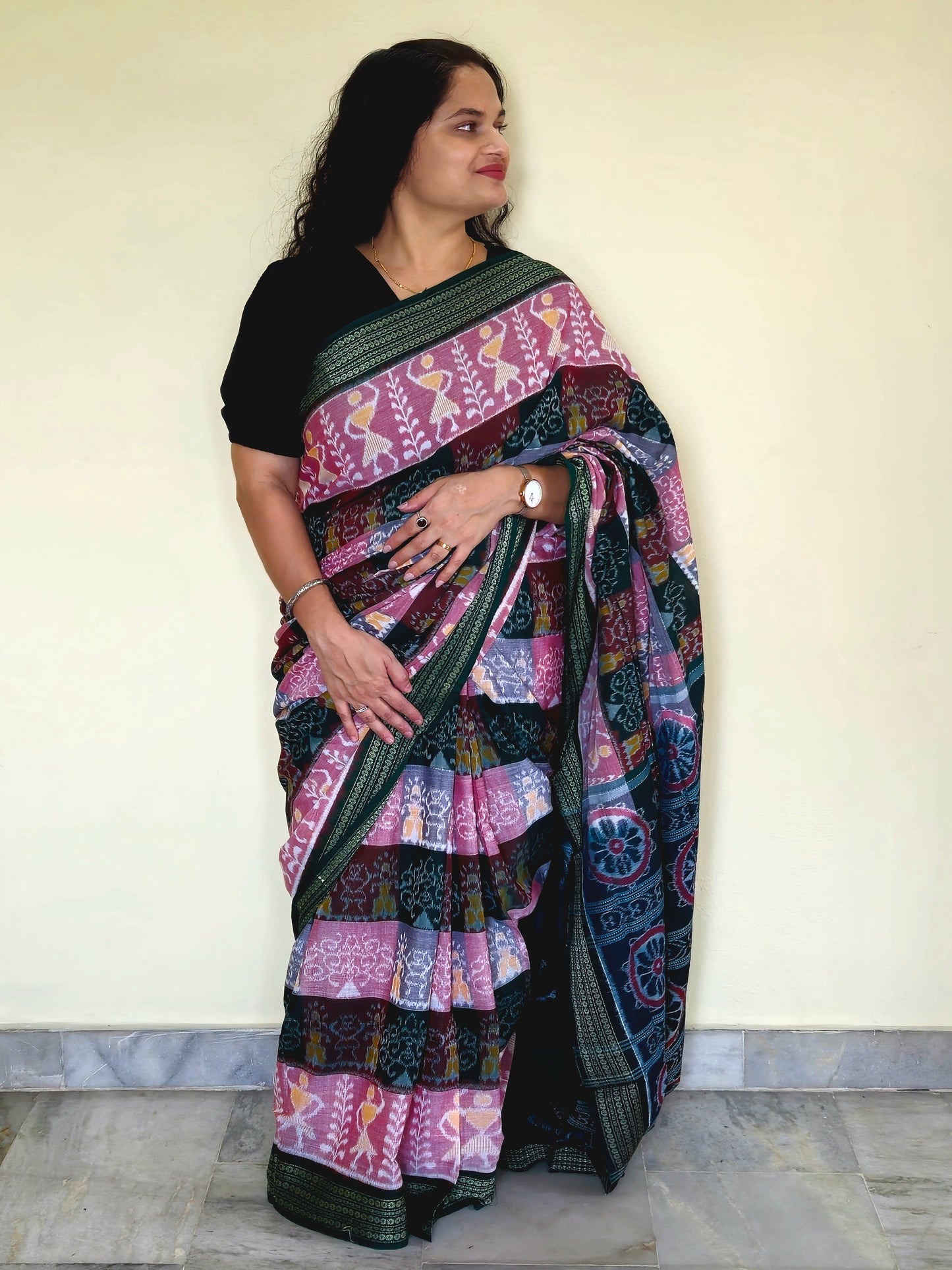 "Madhumalti" Sambalpuri Cotton Saree - Earthyweaves