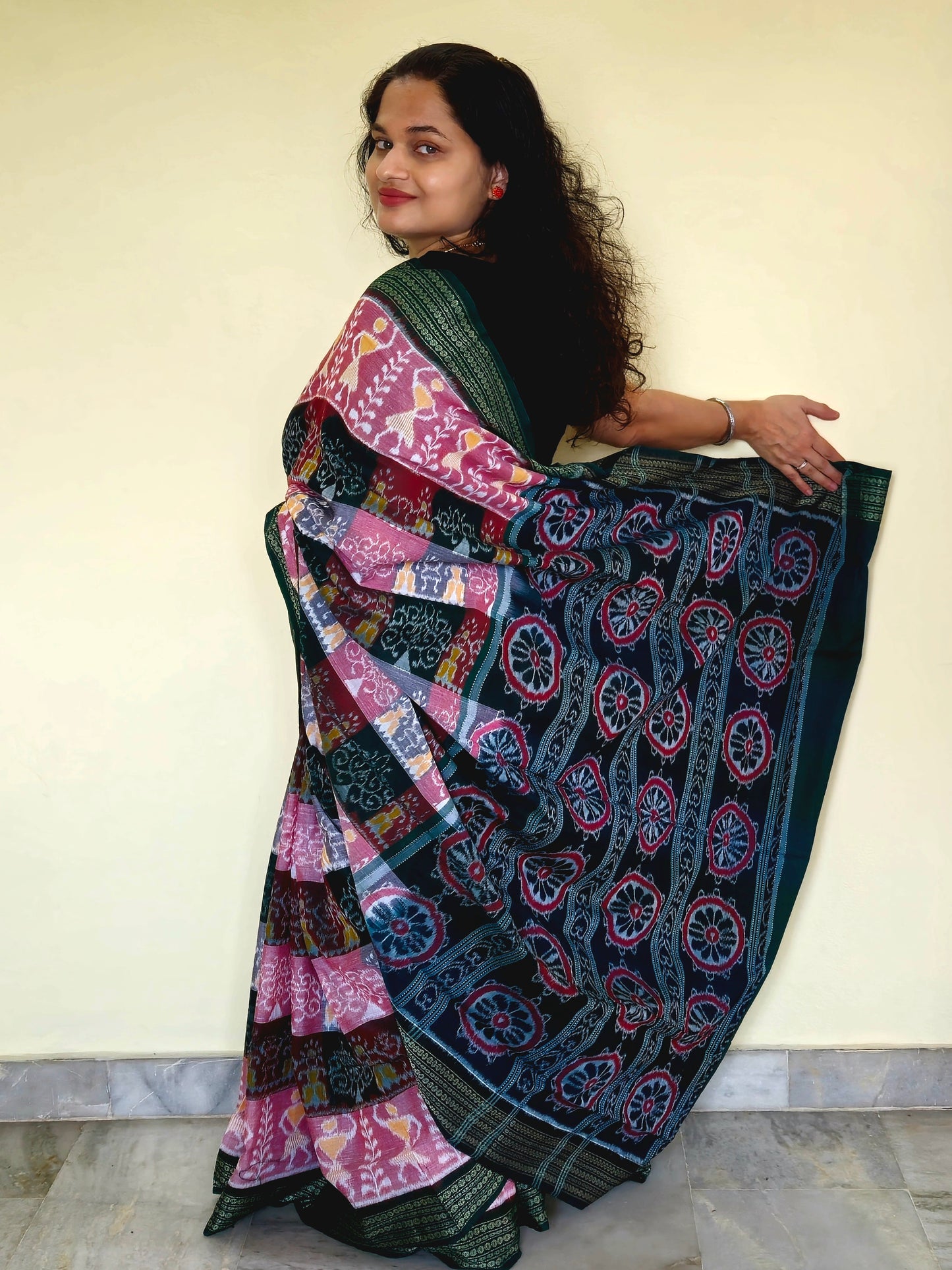 "Madhumalti" Sambalpuri Cotton Saree - Earthyweaves