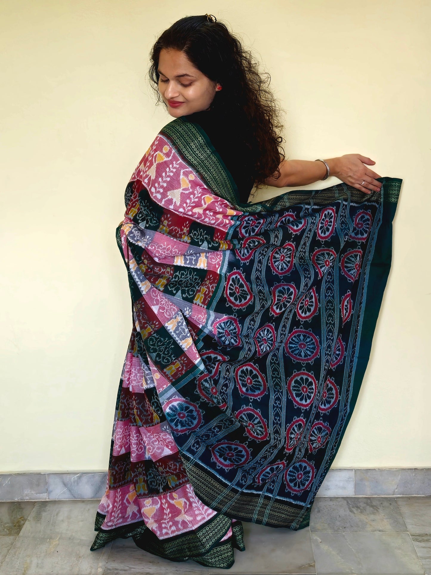 "Madhumalti" Sambalpuri Cotton Saree - Earthyweaves
