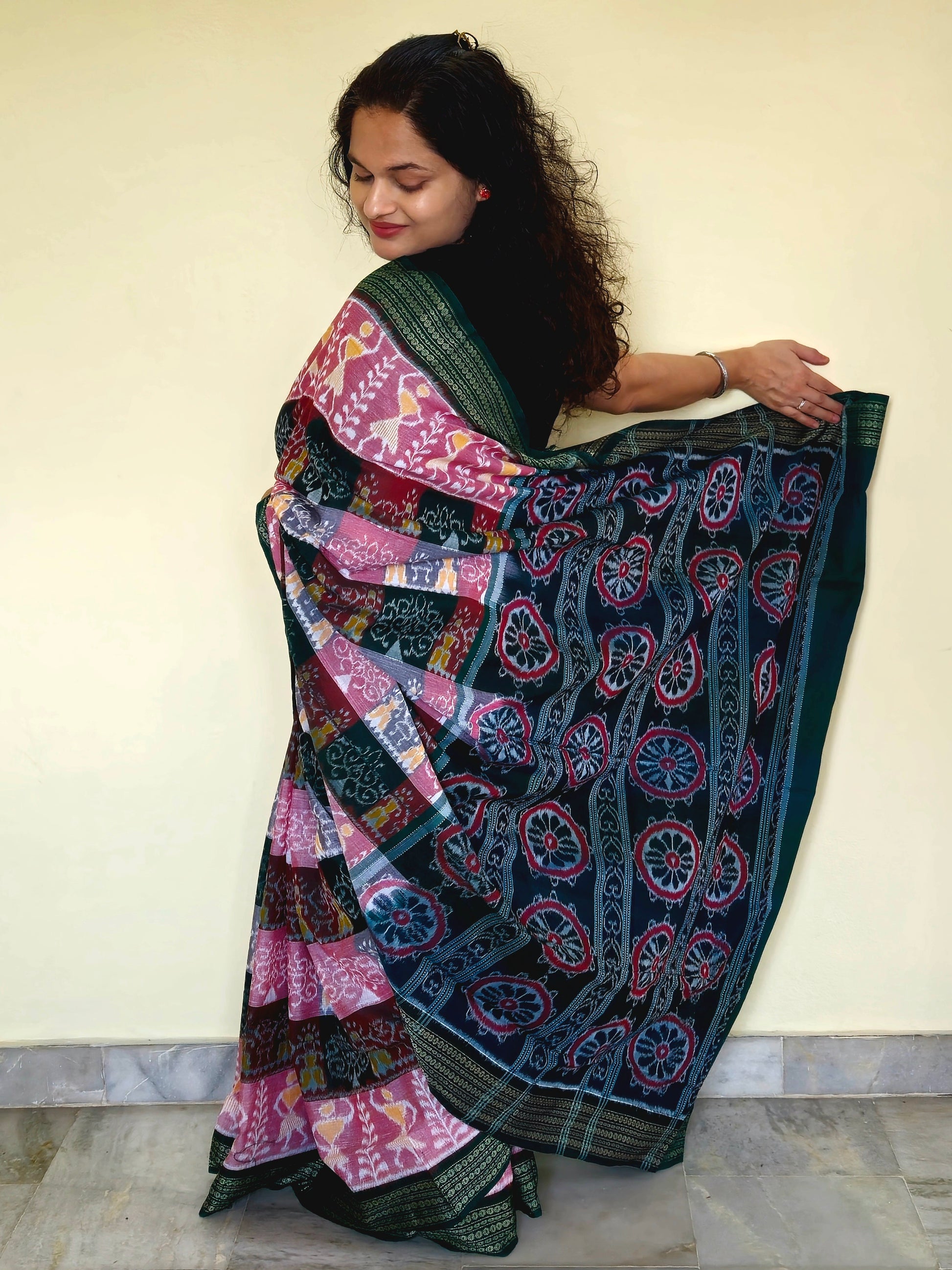 "Madhumalti" Sambalpuri Cotton Saree - Earthyweaves