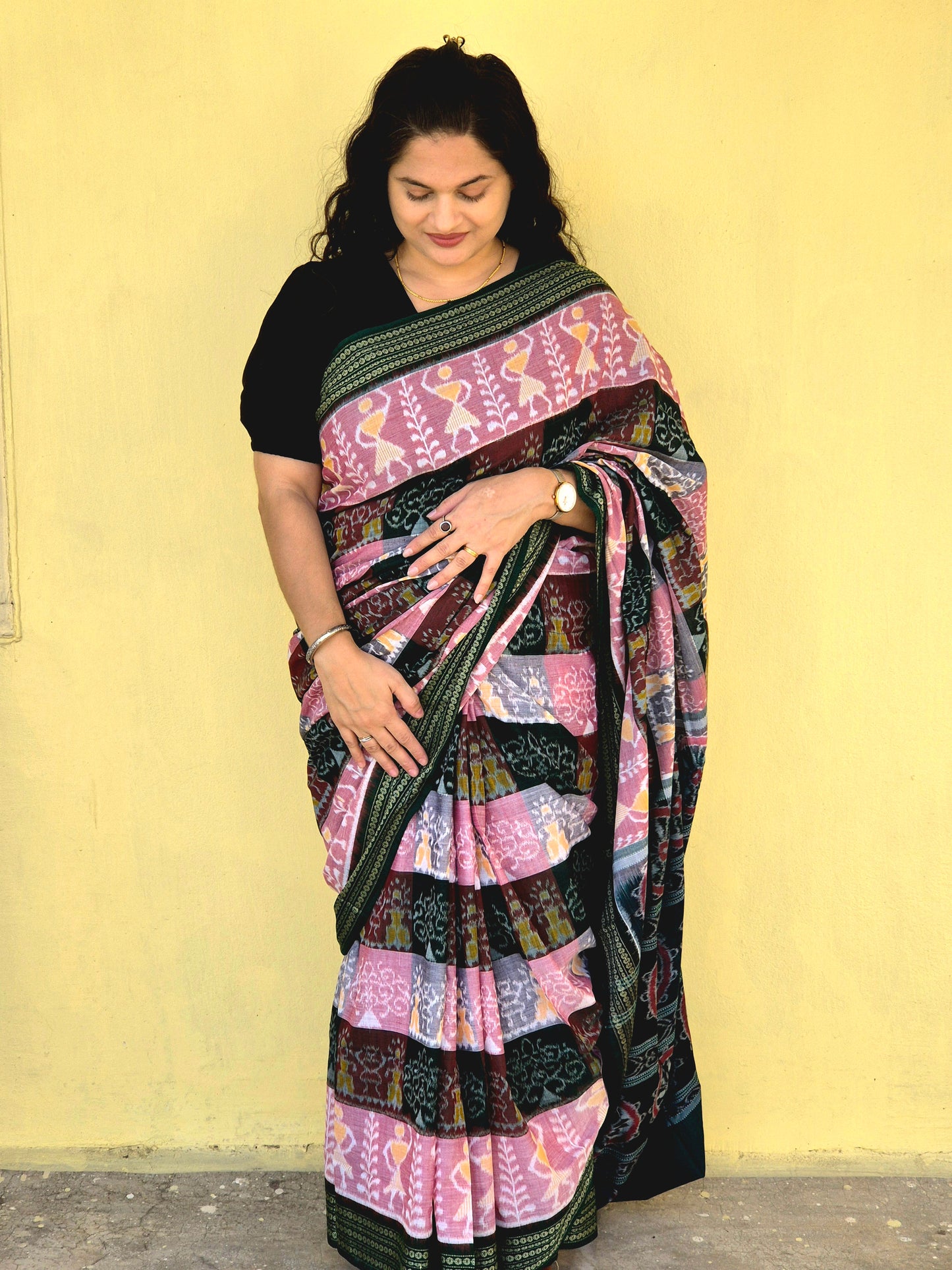 "Madhumalti" Sambalpuri Cotton Saree - Earthyweaves