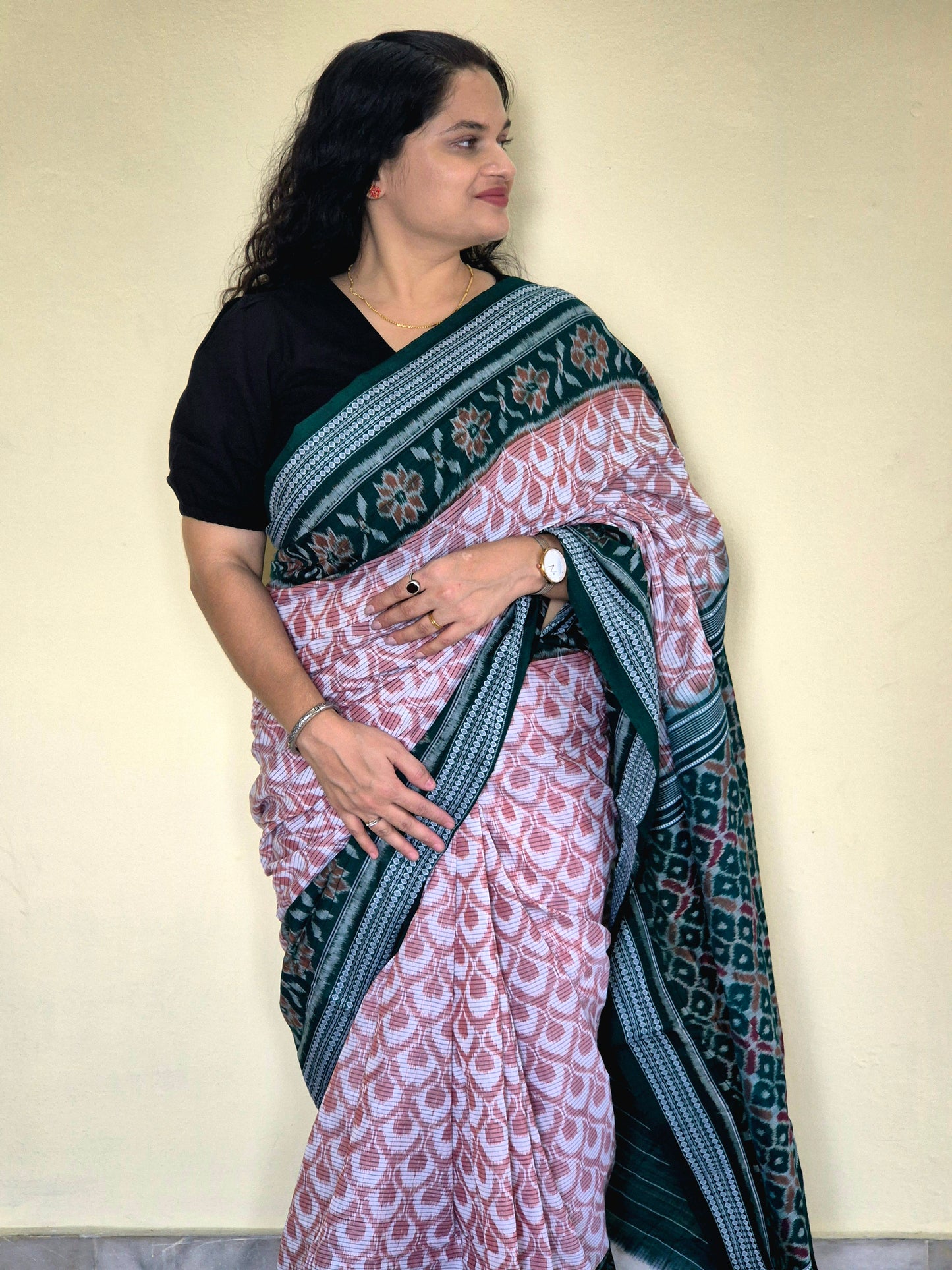 "Mallika" Sambalpuri Cotton Saree - Earthyweaves