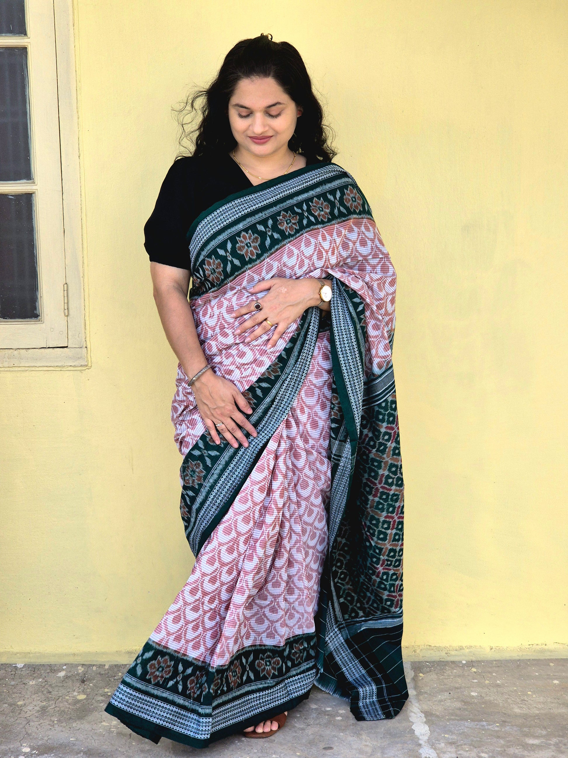 "Mallika" Sambalpuri Cotton Saree - Earthyweaves