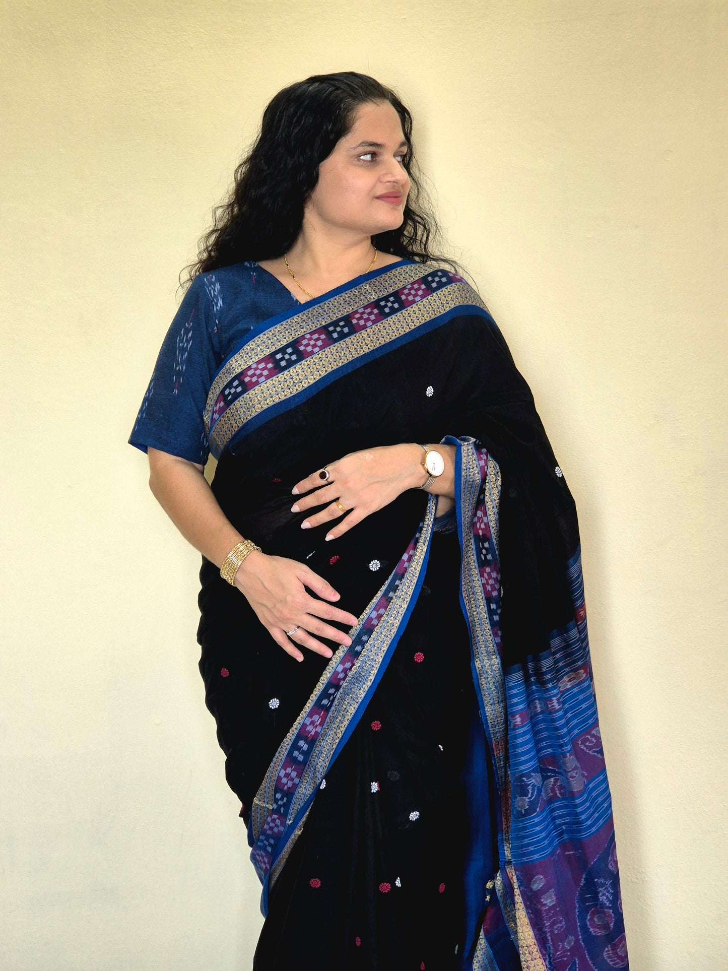 "Mrunalini" Sambalpuri Cotton Saree - Earthyweaves