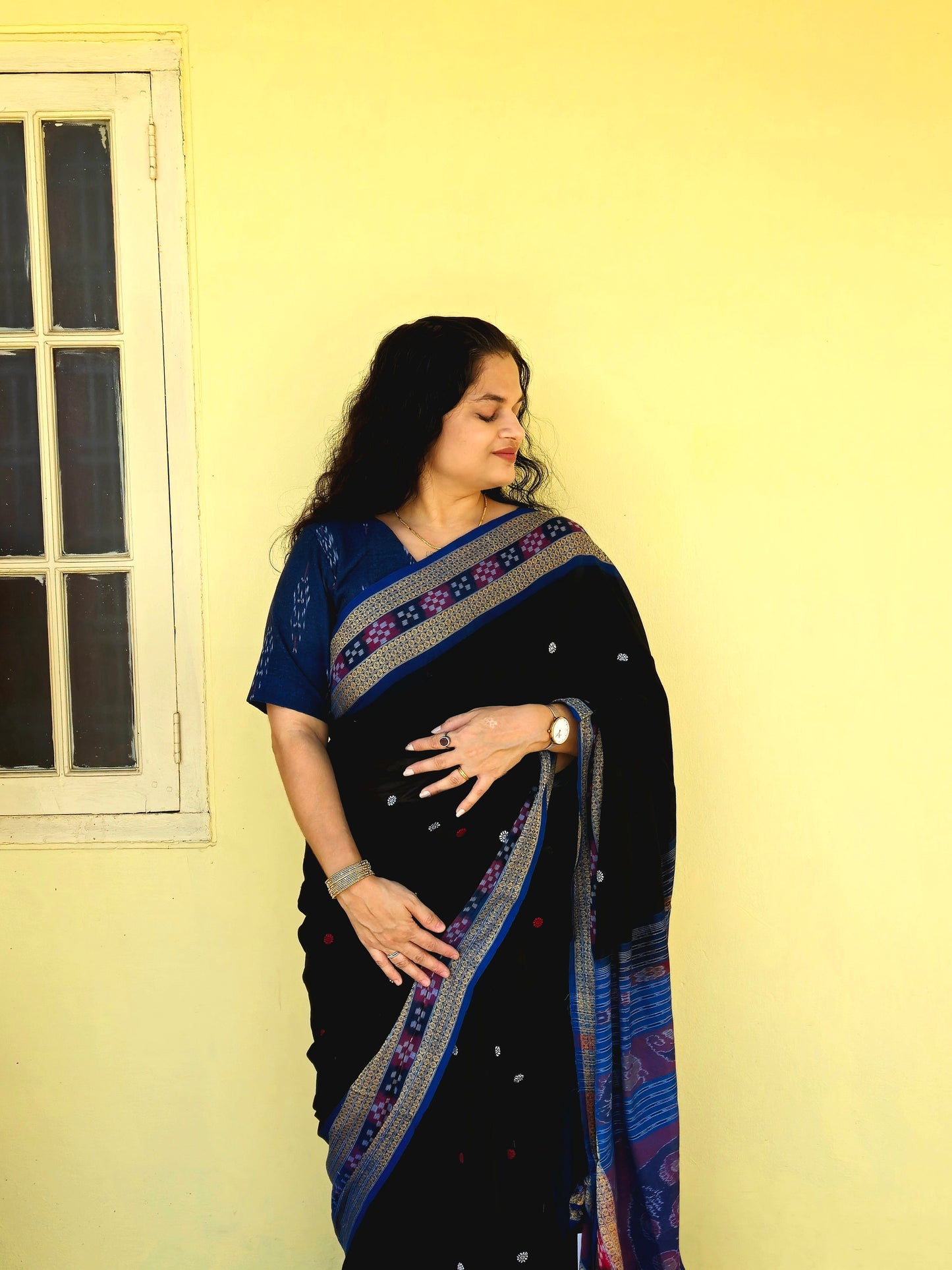 "Mrunalini" Sambalpuri Cotton Saree - Earthyweaves