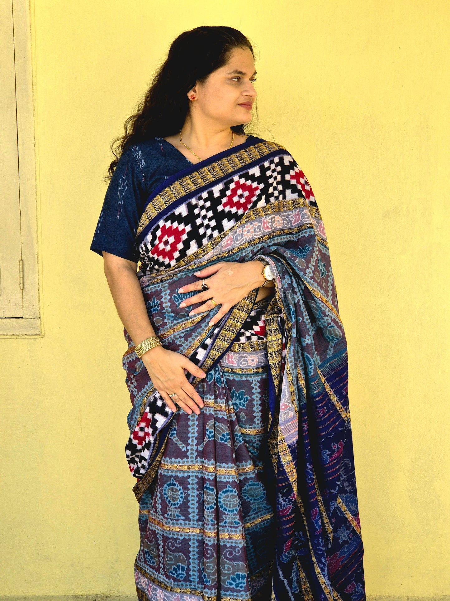 "Manjusha" Sambalpuri Cotton Saree - Earthyweaves