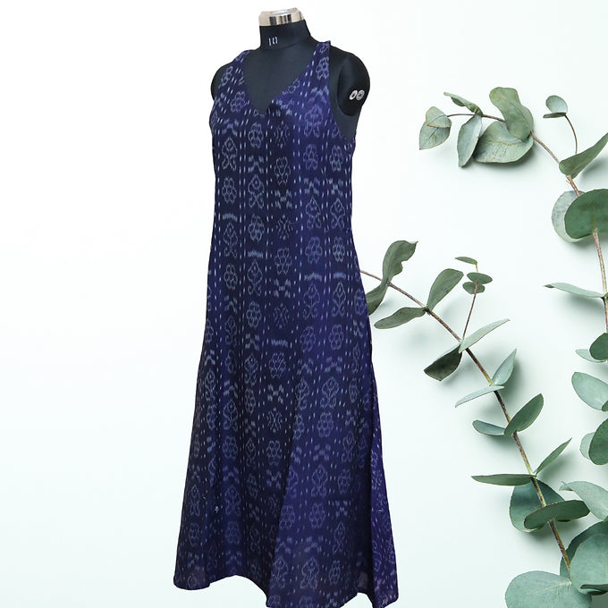 "Neelavarnita" Sambalpuri Dress - Earthyweaves