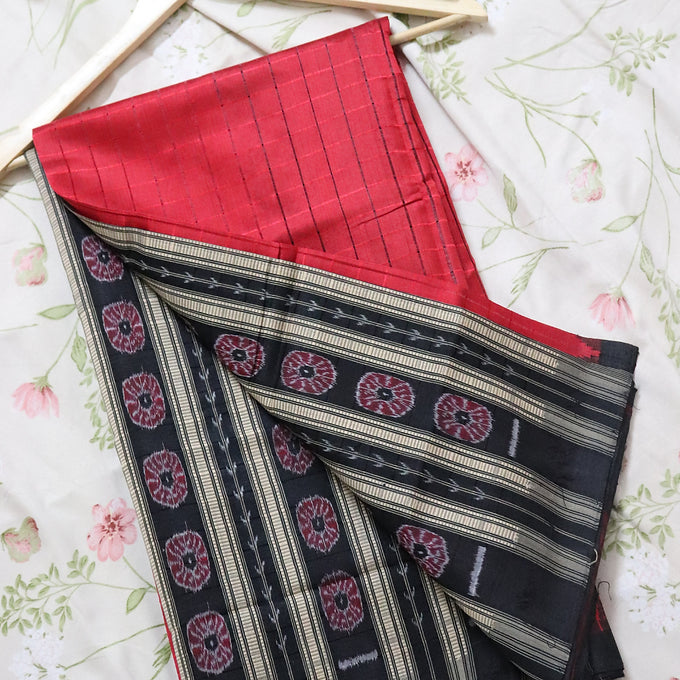 "RagaSubha"  Sambalpuri Tussar Silk Saree - Earthyweaves