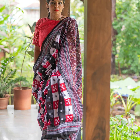 "ShwetaKrishna" Sambalpuri Saree - Earthyweaves