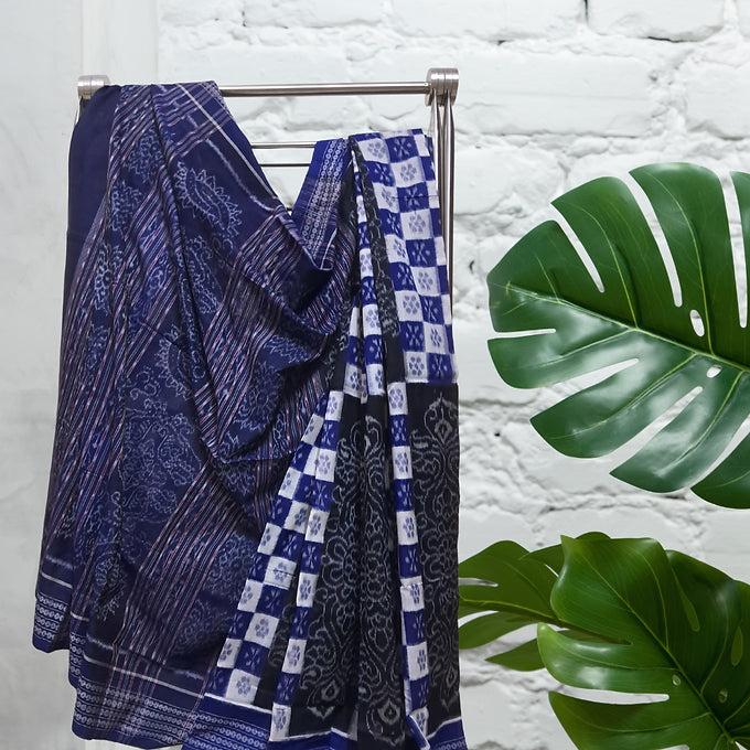 "Nilakrushi" Sambalpuri Saree - Earthyweaves