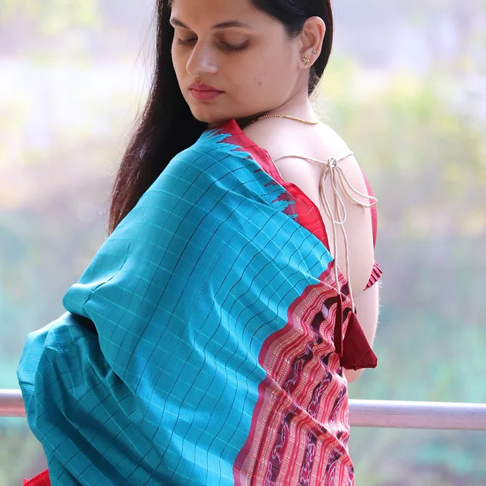 "Induaaga" Sambalpuri Tussar Silk Saree - Earthyweaves