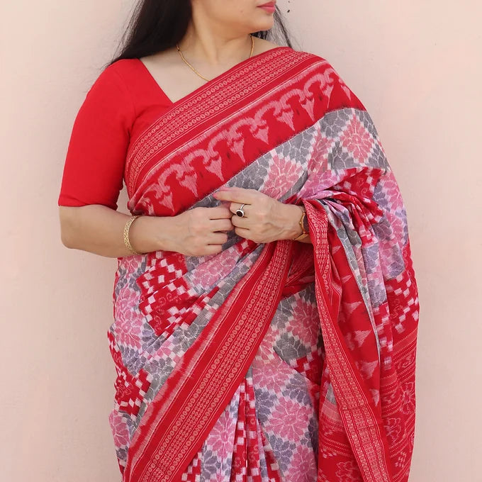 "Chitrita" Sambalpuri Cotton Saree - Earthyweaves