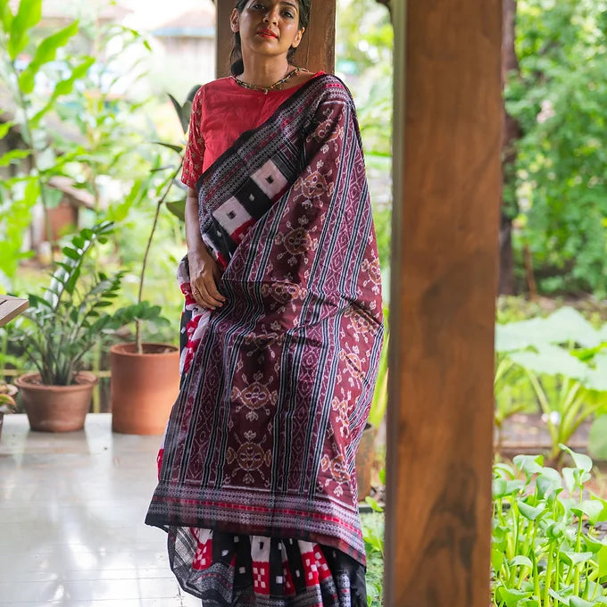 "ShwetaKrishna" Sambalpuri Saree - Earthyweaves