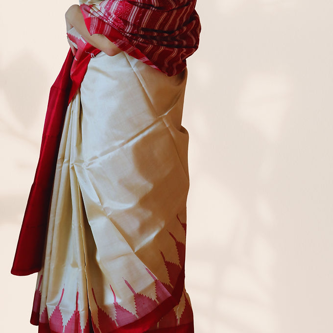 "Parvika" Sambalpuri Tussar Saree - Earthyweaves