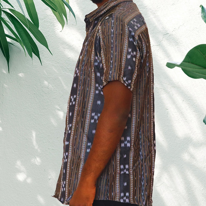 Grey Sambalpuri Unisex Shirt - Earthyweaves