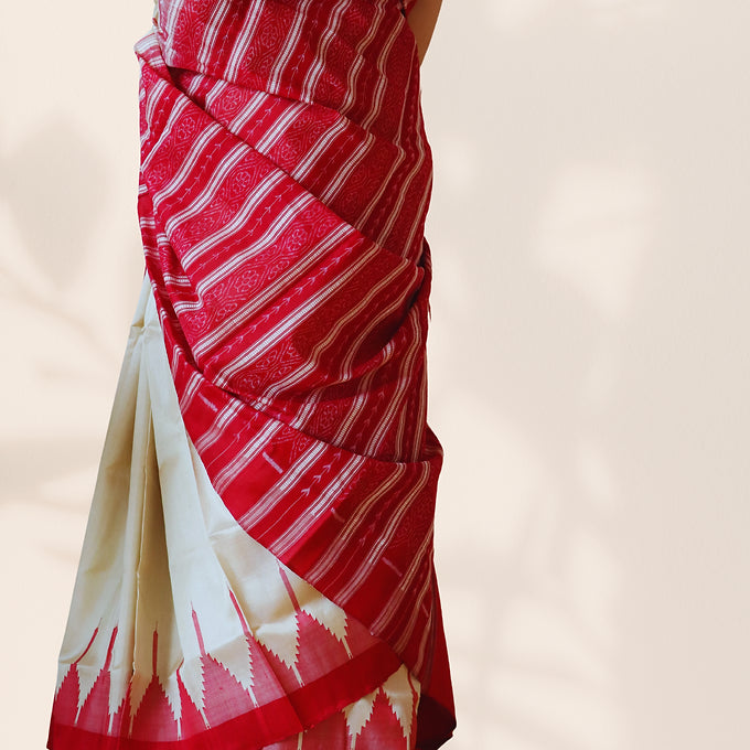 "Parvika" Sambalpuri Tussar Saree - Earthyweaves