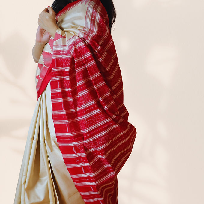 "Parvika" Sambalpuri Tussar Saree - Earthyweaves