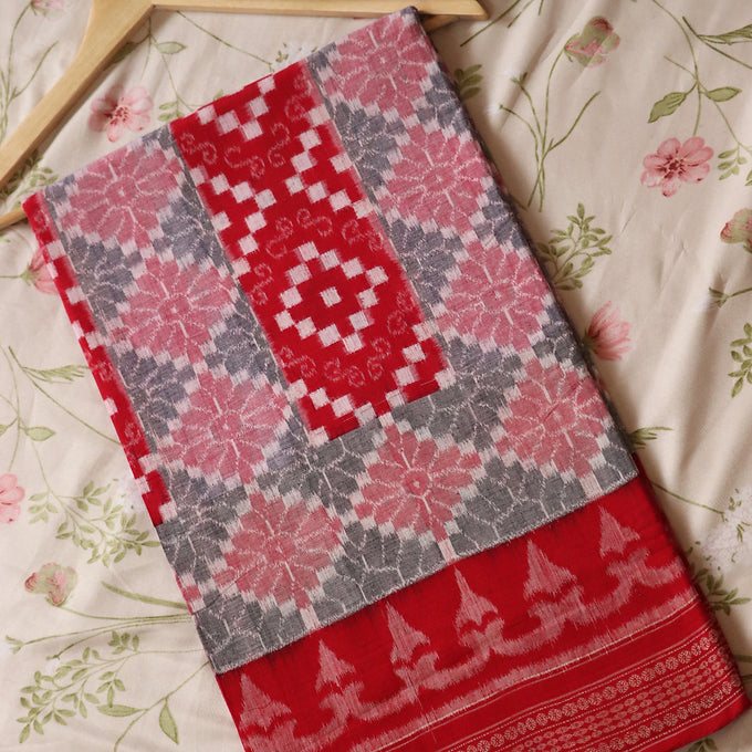 "Chitrita" Sambalpuri Cotton Saree - Earthyweaves