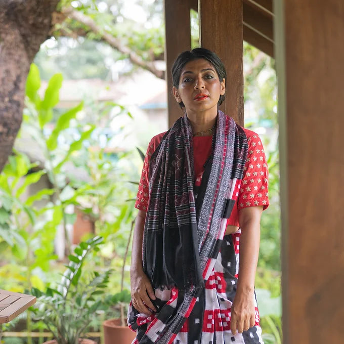 "ShwetaKrishna" Sambalpuri Saree - Earthyweaves