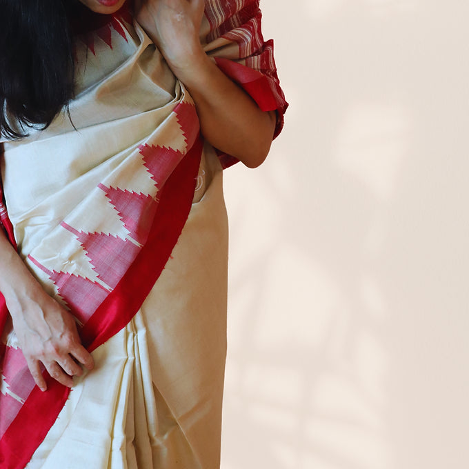 "Parvika" Sambalpuri Tussar Saree - Earthyweaves