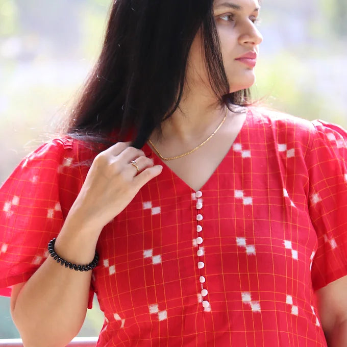 "Prajya" Sambalpuri Dress - Earthyweaves