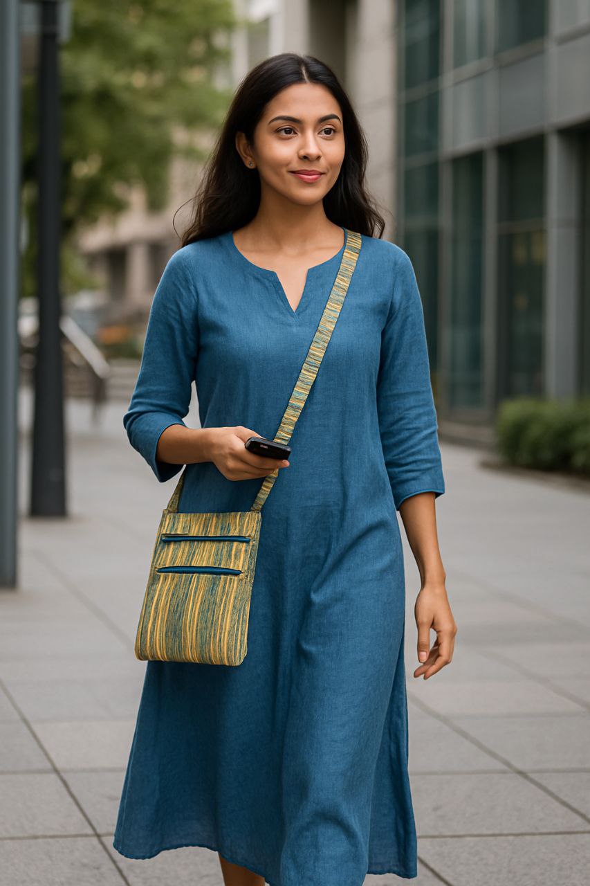 Sustainable Handloom Sling Bag - Earthyweaves