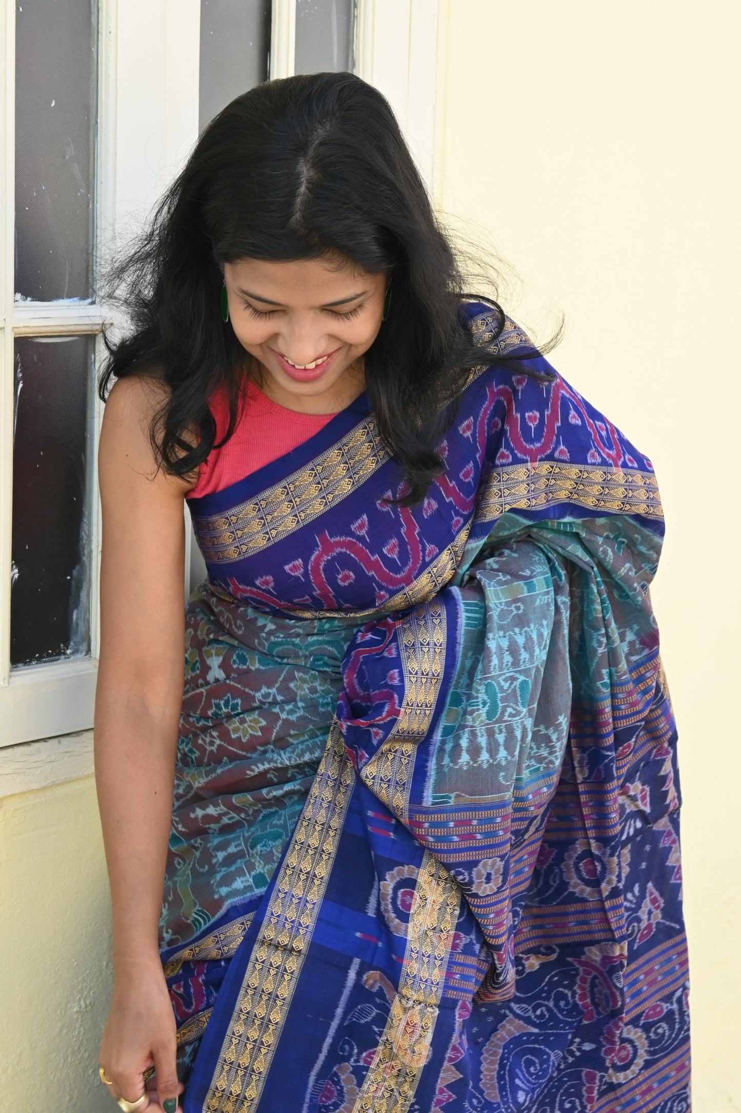 "NeelaDhaara" Sambalpuri Cotton Saree
