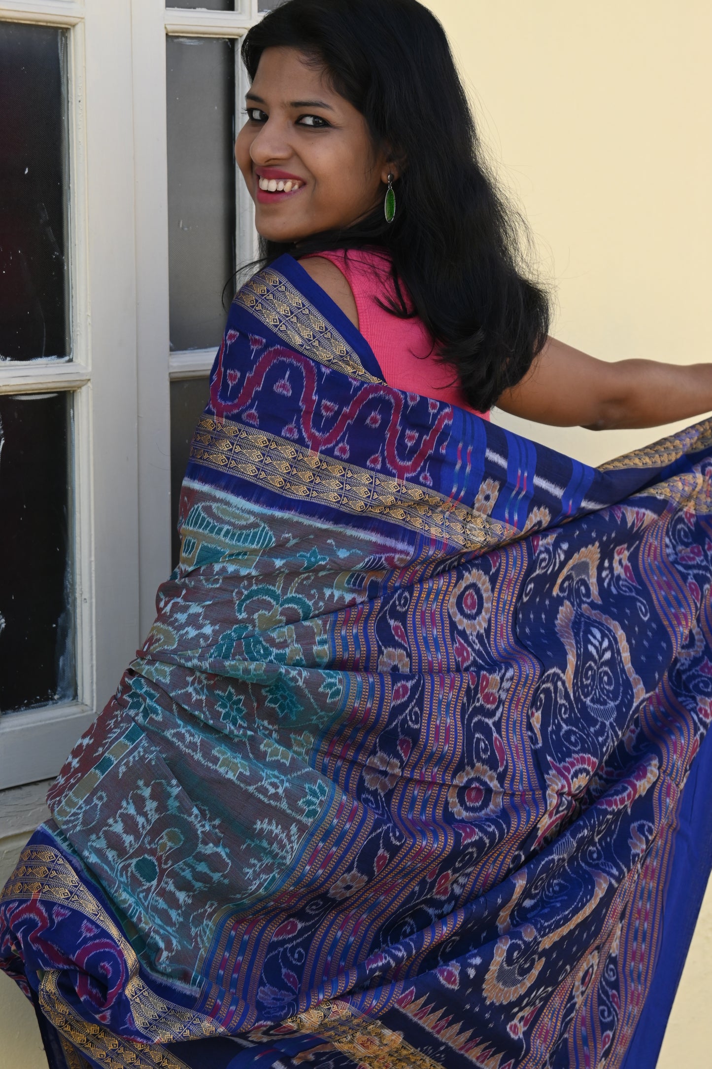 "NeelaDhaara" Sambalpuri Cotton Saree