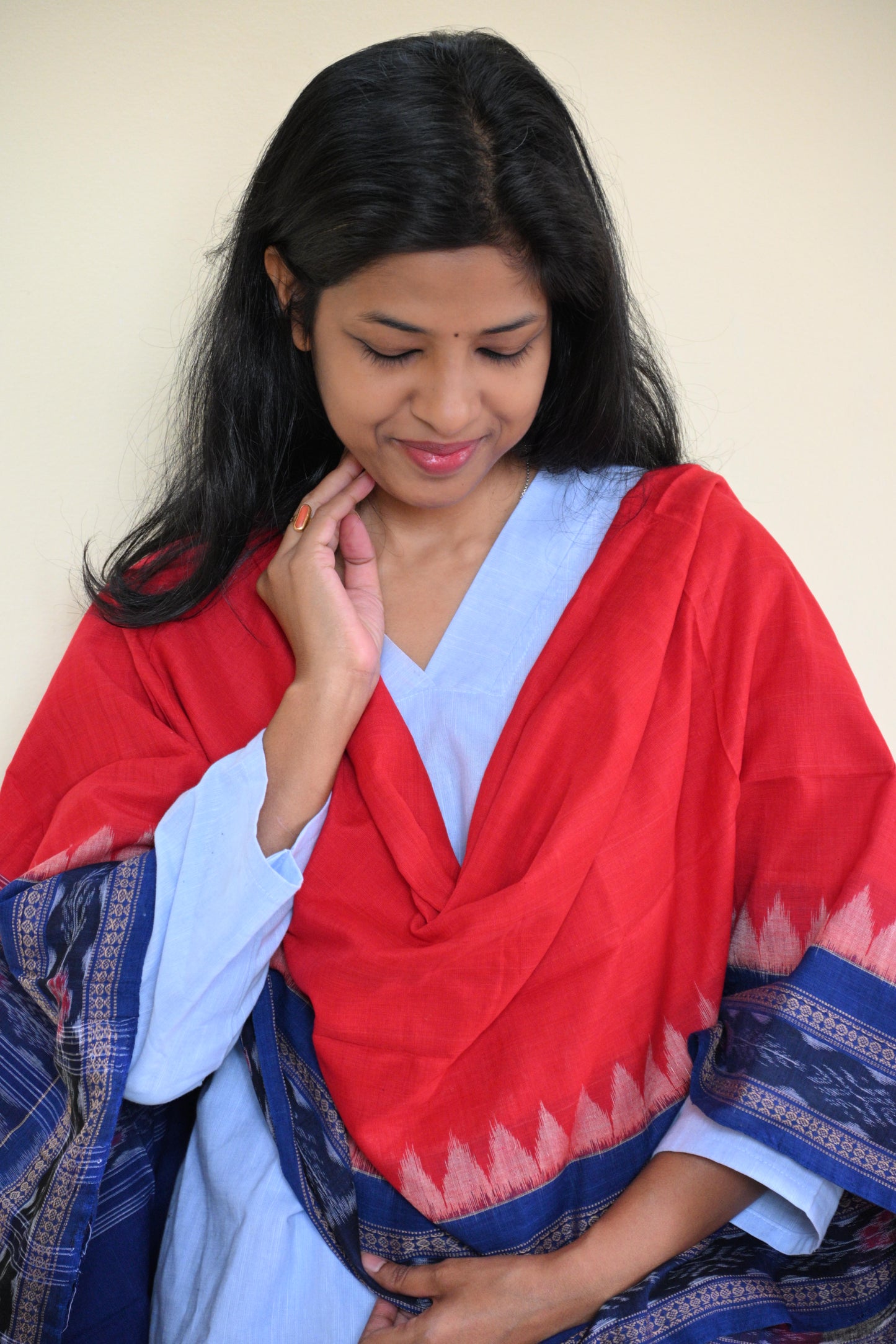 Red Sambalpuri Dupatta