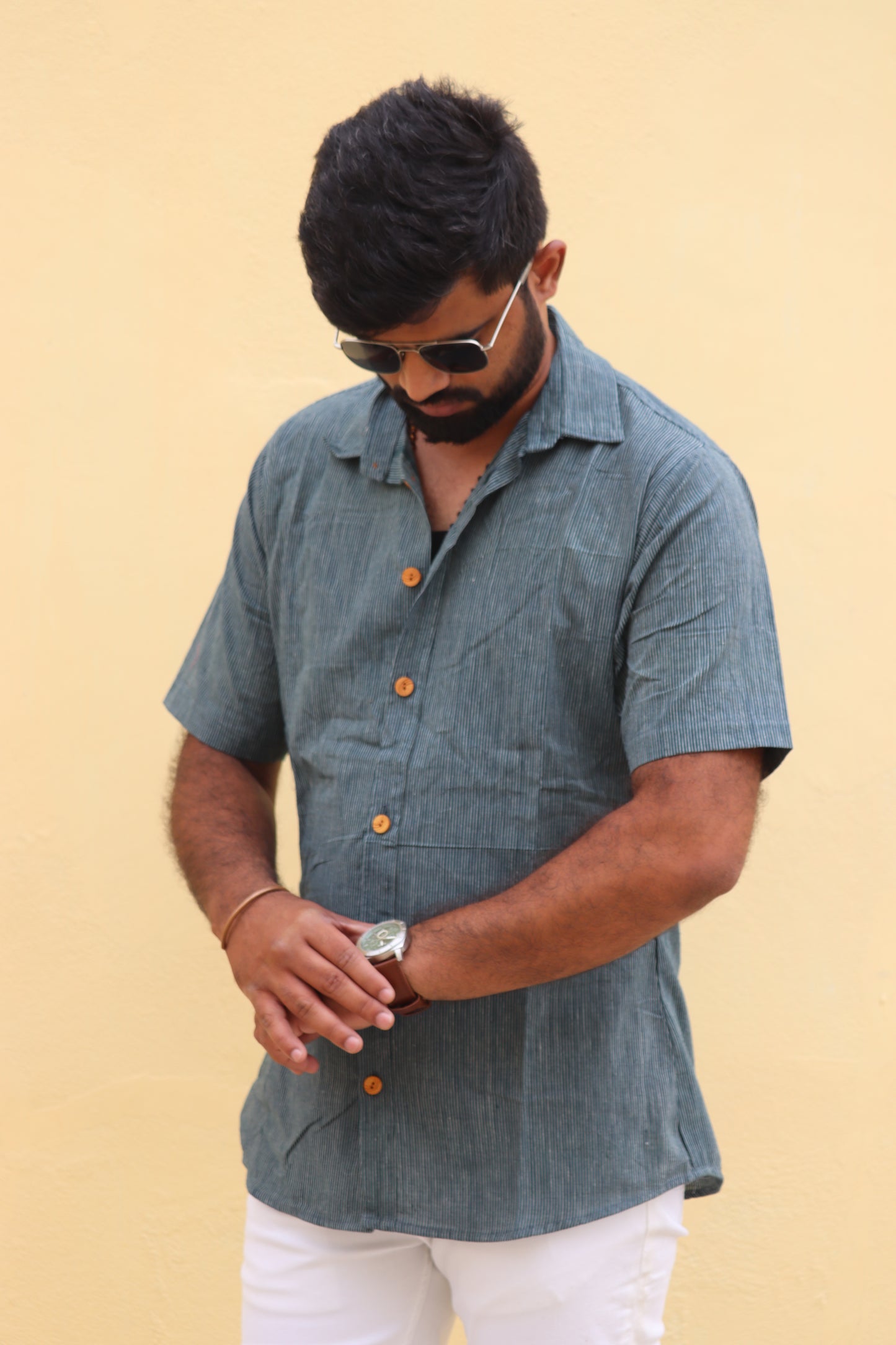 Green Organic Handloom Cotton Unisex Shirt