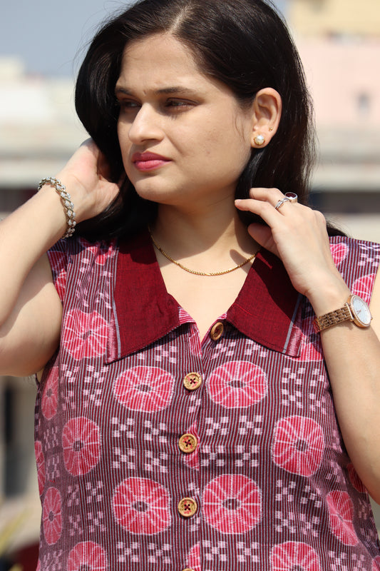 "GauriRangika" Sambalpuri Dress - Earthyweaves