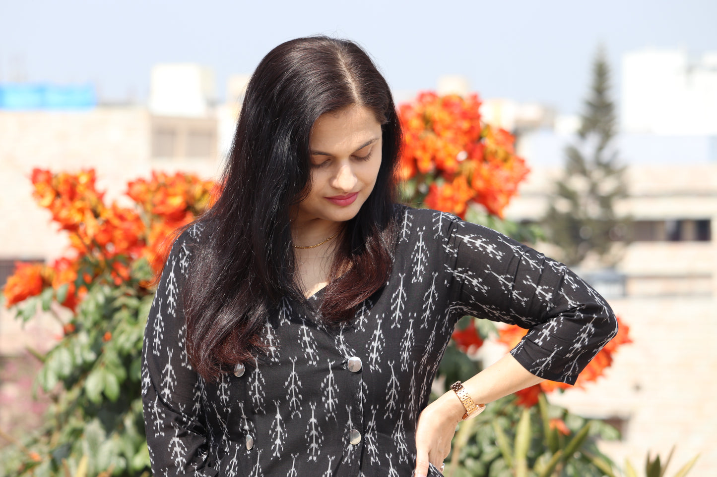 "ChitraChavi" Pochampally Dress - Earthyweaves
